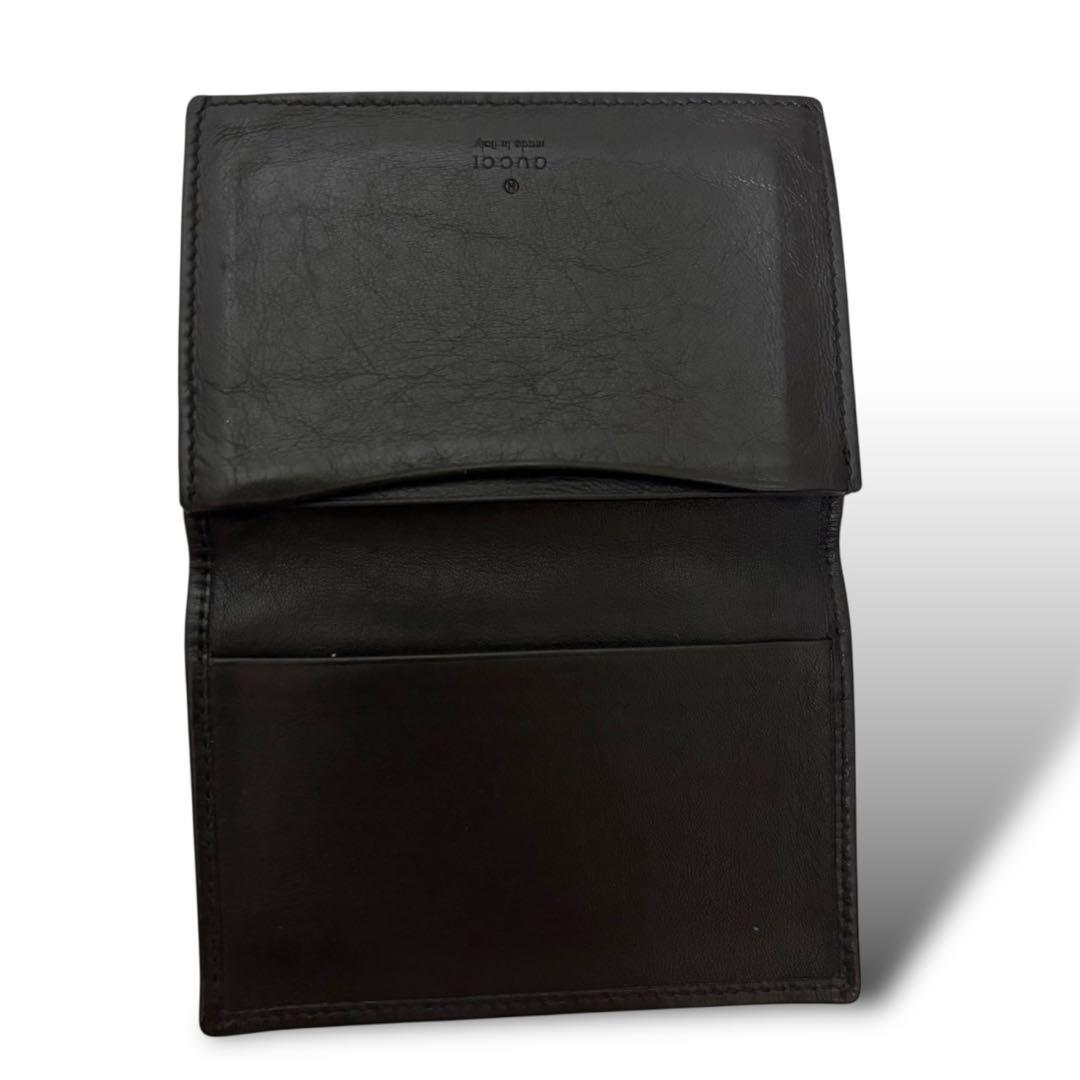 グッチ　GUCCI 名刺入れ　ブラック　レザー　ロゴ　シルバー金具