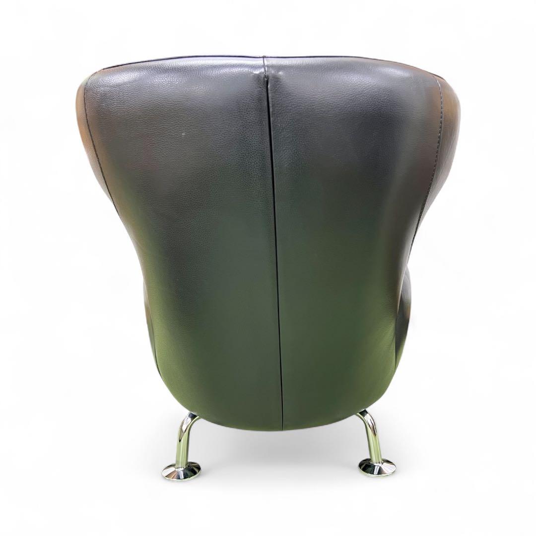 【IDC大塚家具】Domicil ドミシール 黒総革 アームチェア