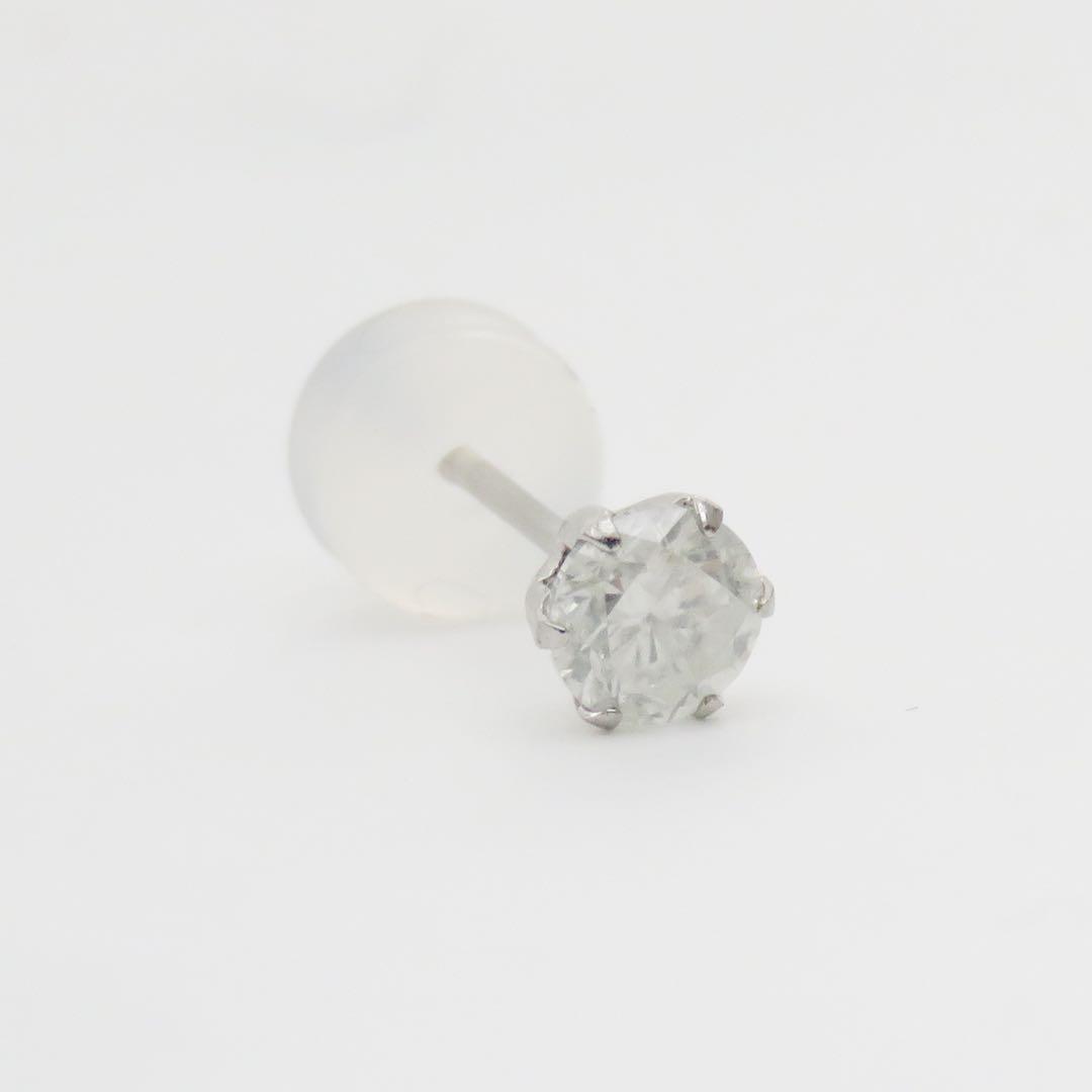 i*e様 Pt900 天然ダイヤモンド0.23ct 片耳ピアス ダイヤモンドピア