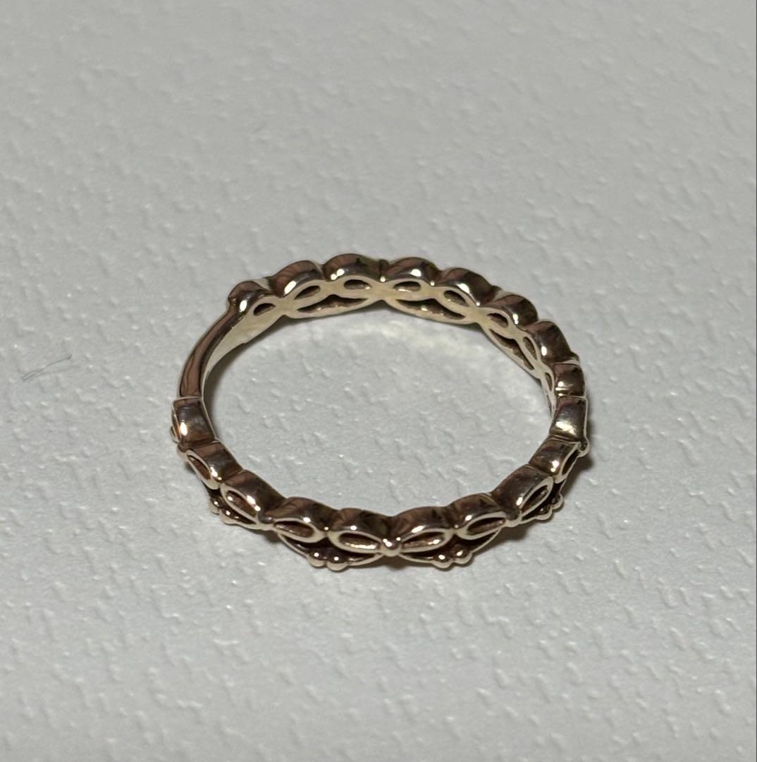 K10YG リボンモチーフ　ピンキーリング　3号