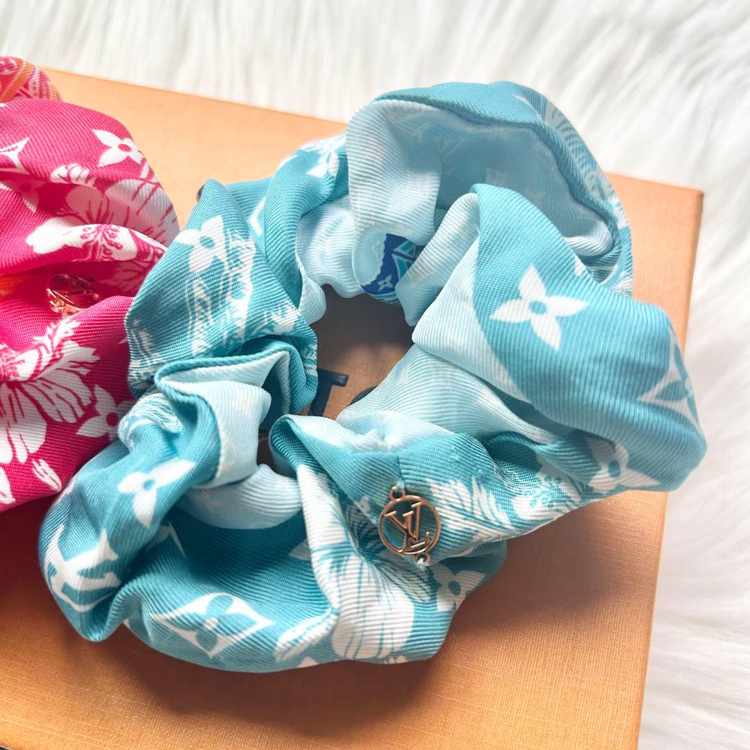 ✨美品✨ルイヴィトン　シュシュセット　M79982 モノグラム　ピンク　ブルー