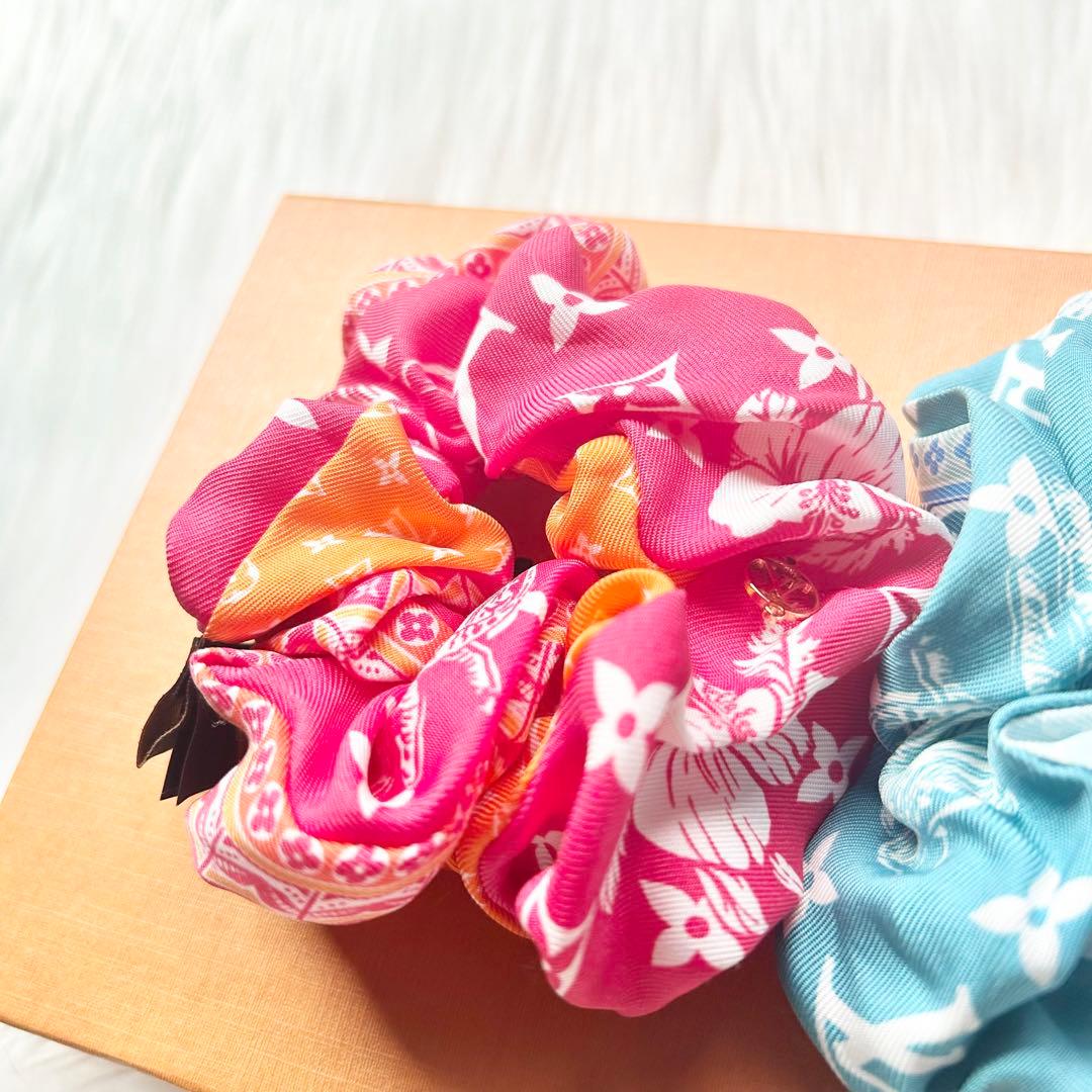 ✨美品✨ルイヴィトン　シュシュセット　M79982 モノグラム　ピンク　ブルー