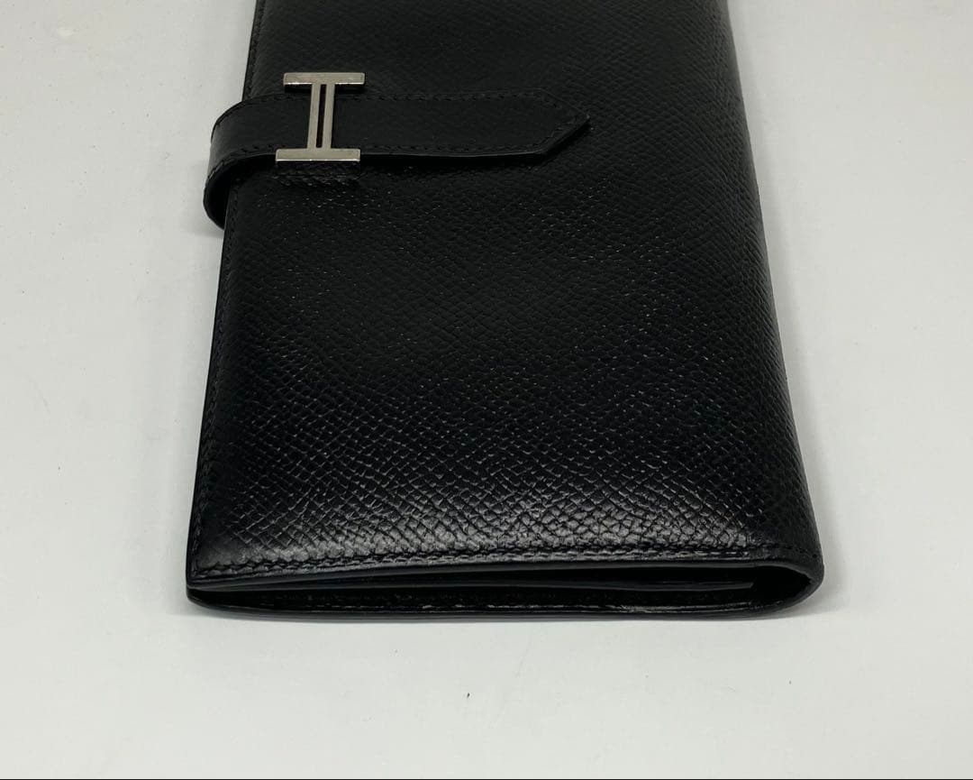 ⭐️ 美品 エルメス ベアン スフレ 二つ折り 長財布 ブラック エプソン 鑑定済