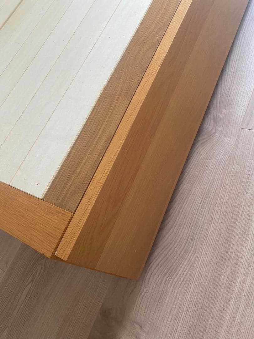 無印良品　オーク材　収納付きベッドフレーム　セミダブルベッド　木製ベッドフレーム