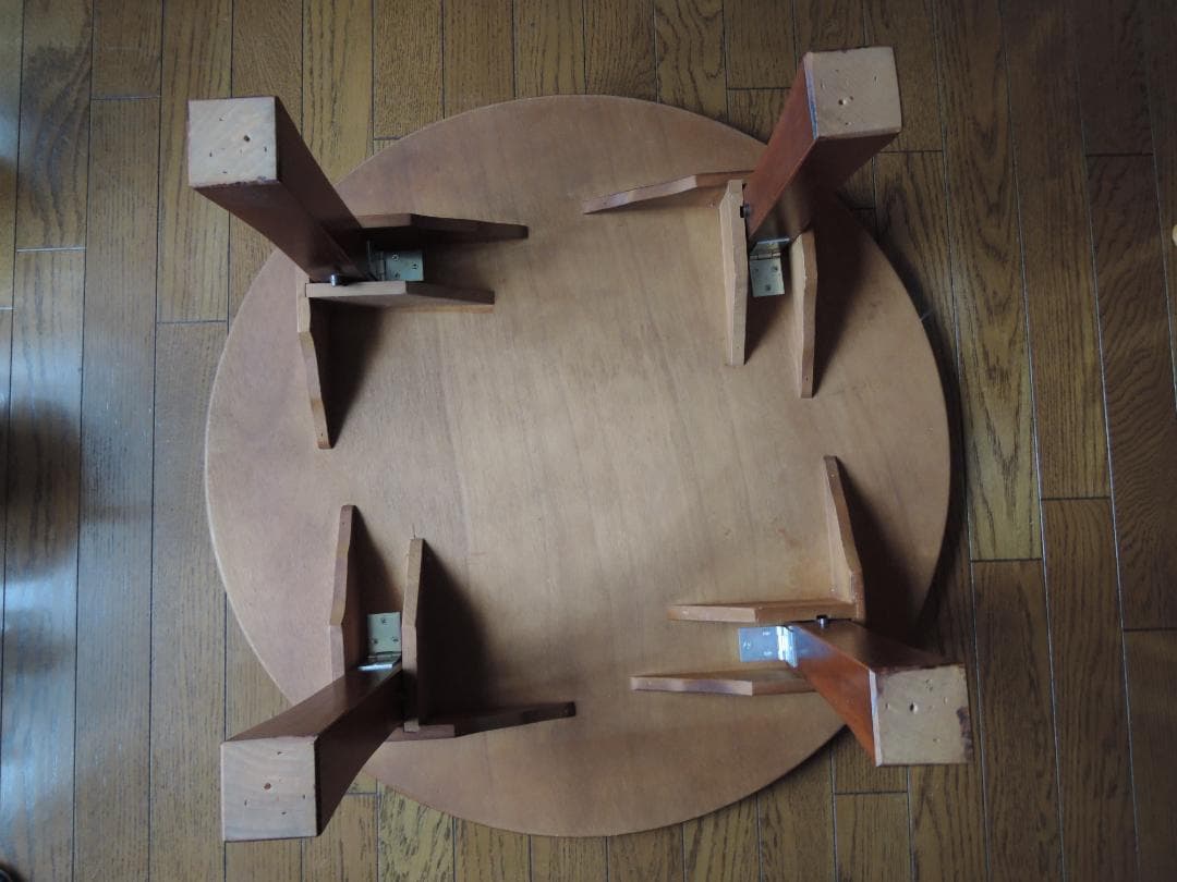 丸型折脚座卓(ちゃぶ台) 木製