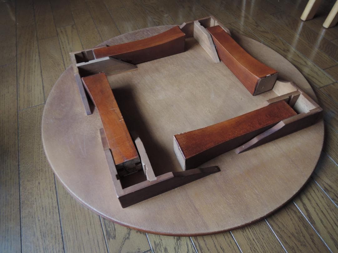 丸型折脚座卓(ちゃぶ台) 木製