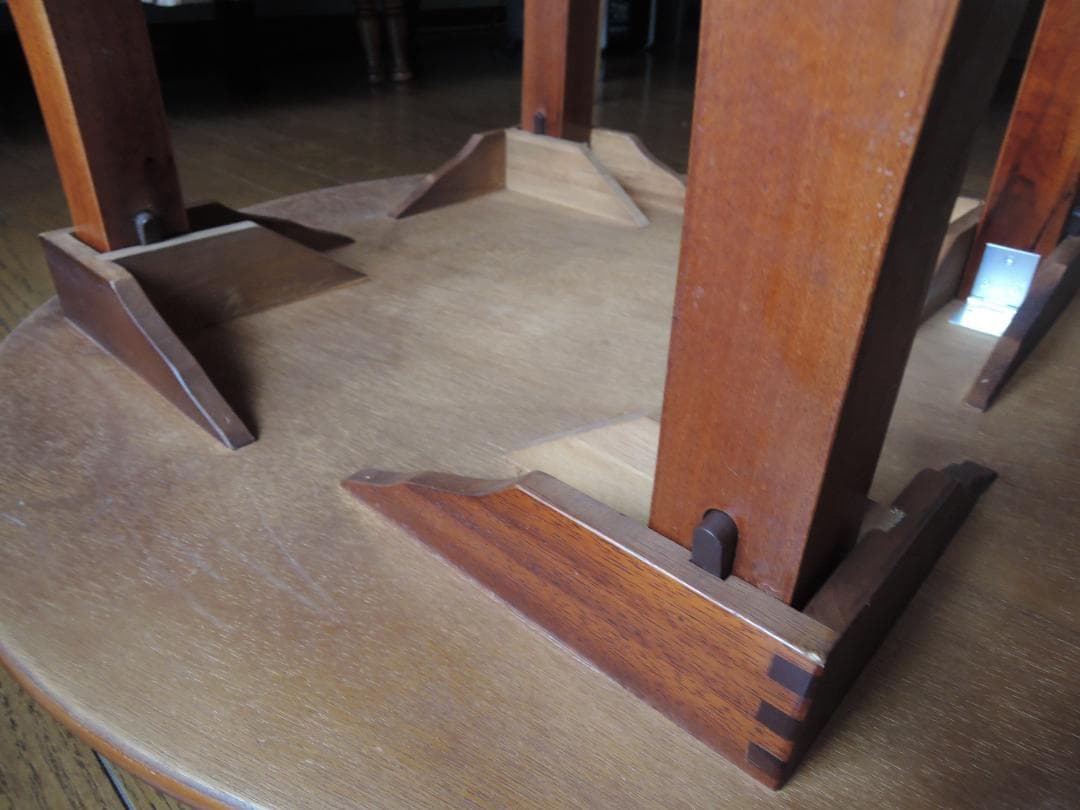 丸型折脚座卓(ちゃぶ台) 木製