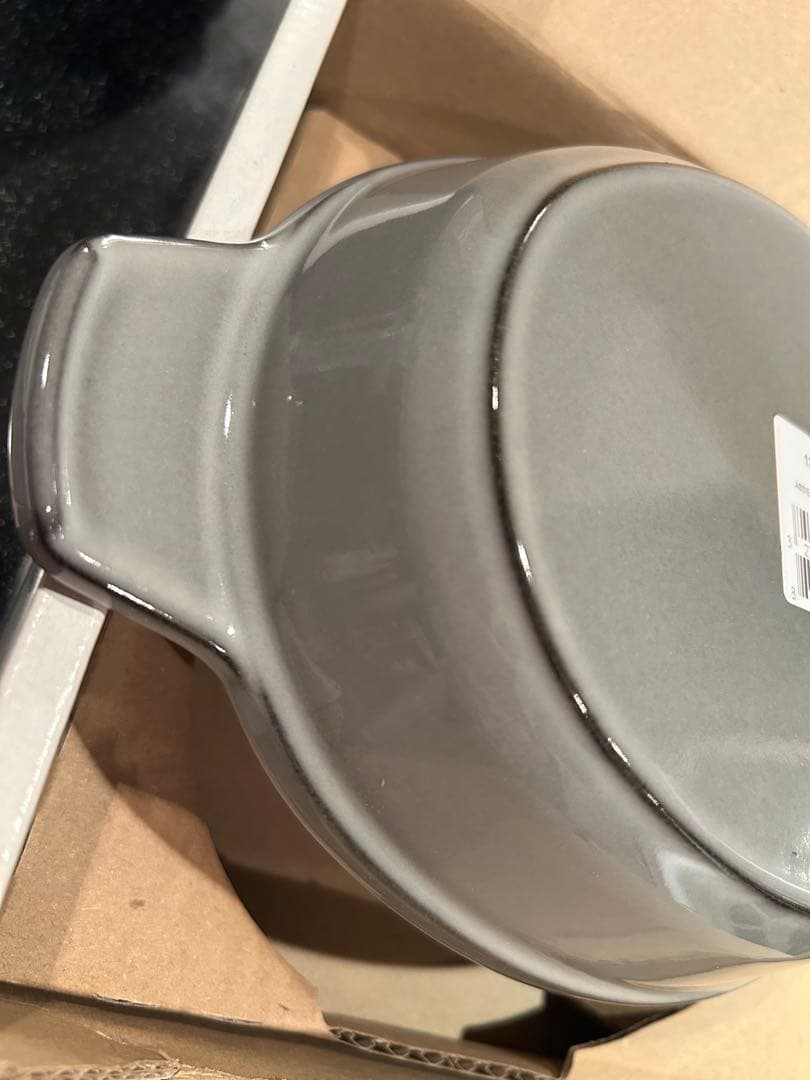 ◆新品未使用◆STAUB オーバルホットプレート グレー＊ミトン・ココット付き＊