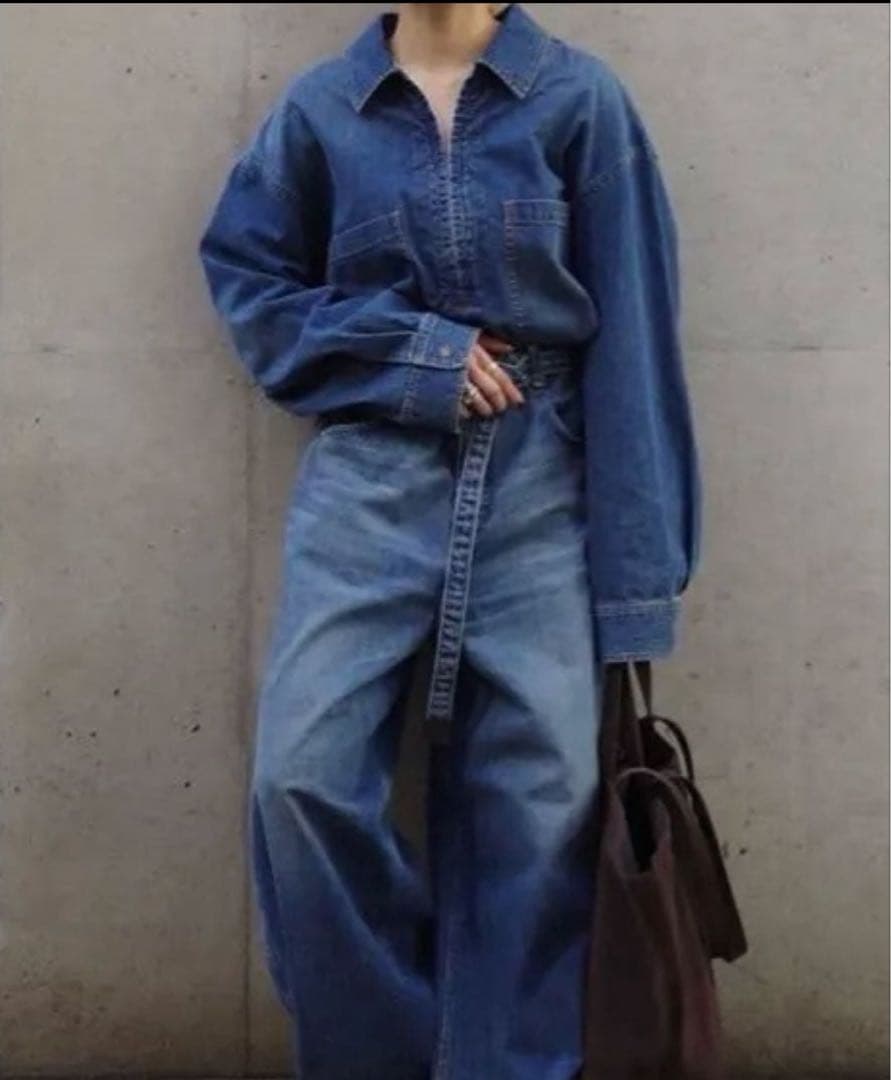 EDWIN×ETRE TOKYO ベルテッドワイドデニムパンツ