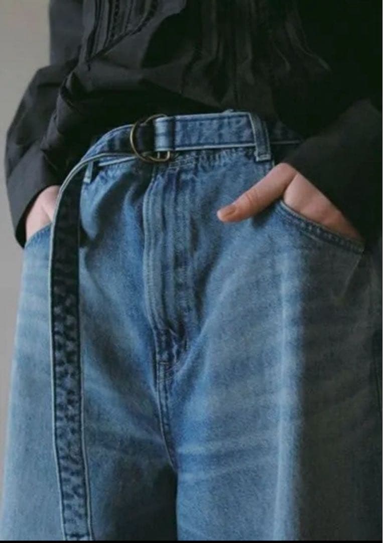 EDWIN×ETRE TOKYO ベルテッドワイドデニムパンツ