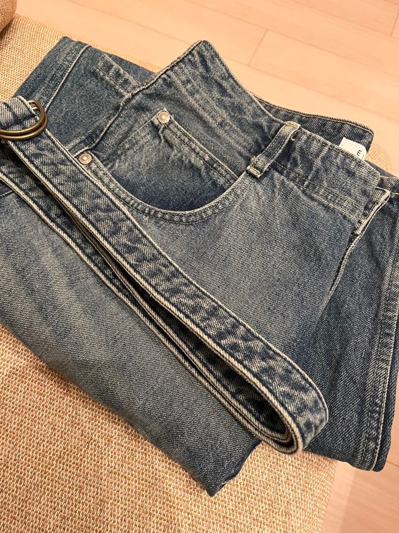 EDWIN×ETRE TOKYO ベルテッドワイドデニムパンツ