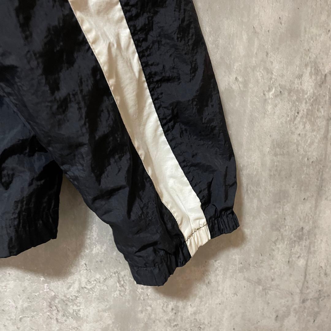 NIKEナイキナイロントラックジャケットハーフジップ黒ブラック刺繍ロゴ希少90s