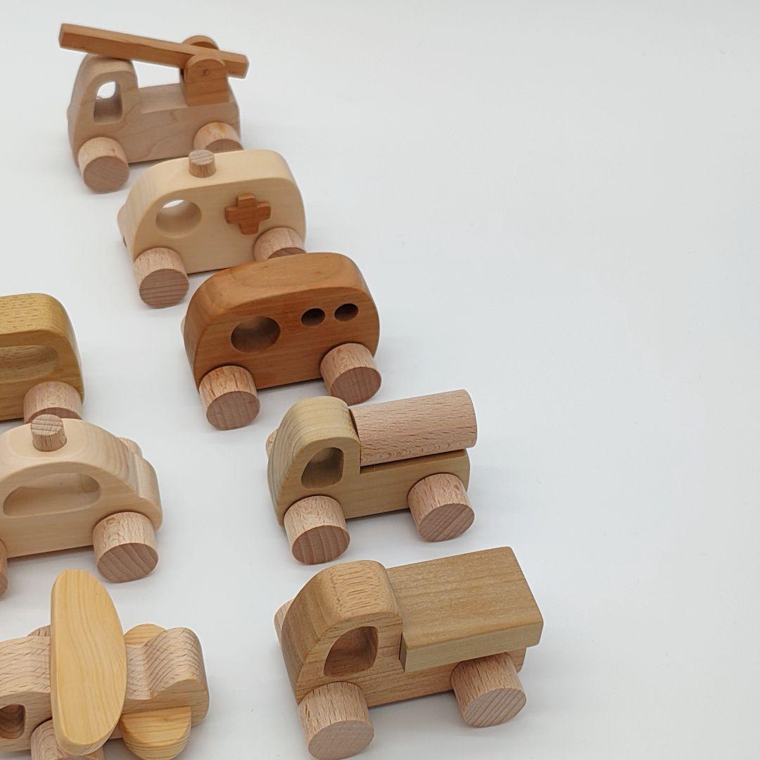 山のくじら舎　なかよしライブラリー　トイホフ　木製 くるまセット　積み木