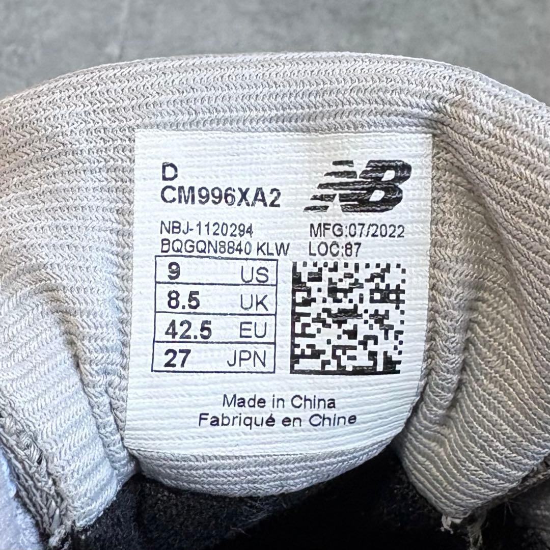 【新品未使用品】ニューバランス996 ゴアテックス スニーカー 27cm グレー