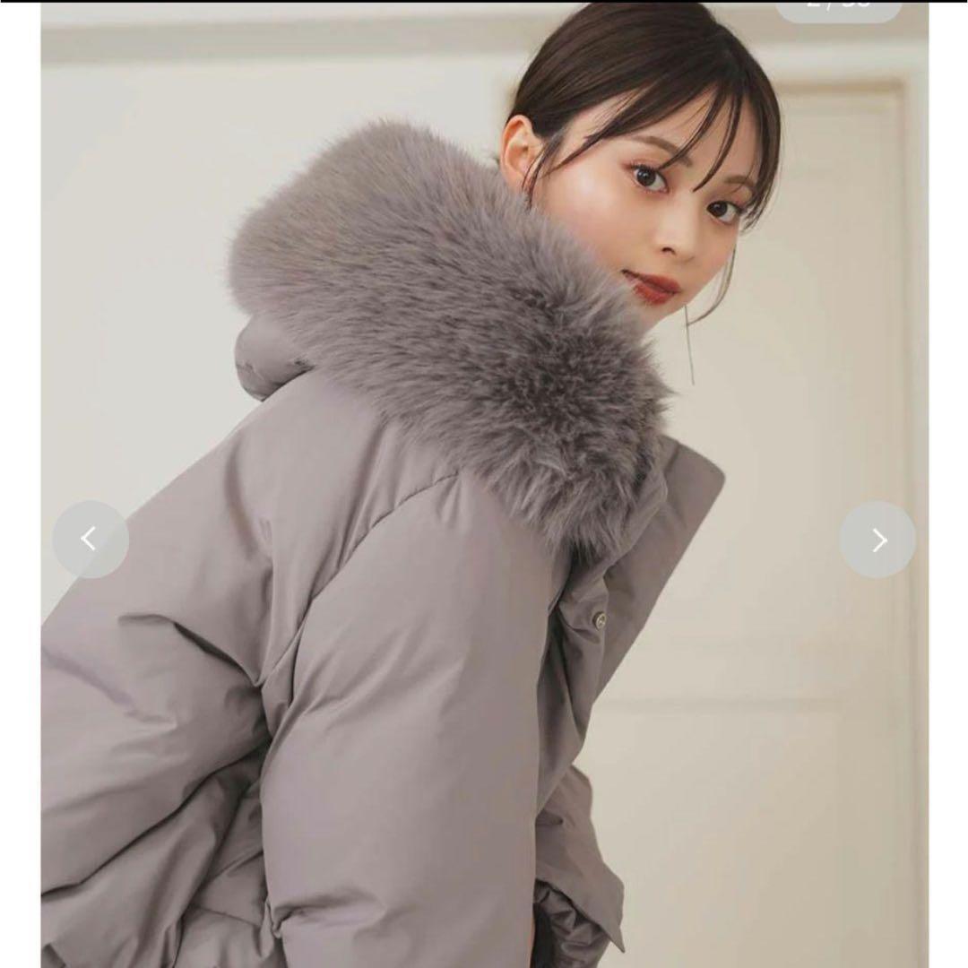 【新品未使用】SNIDEL♡西川フードファーショートダウン グレー