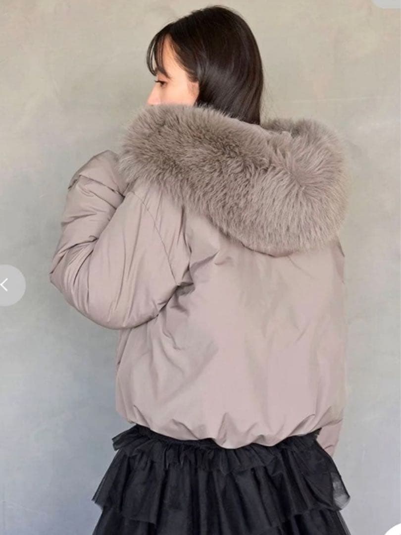 【新品未使用】SNIDEL♡西川フードファーショートダウン グレー