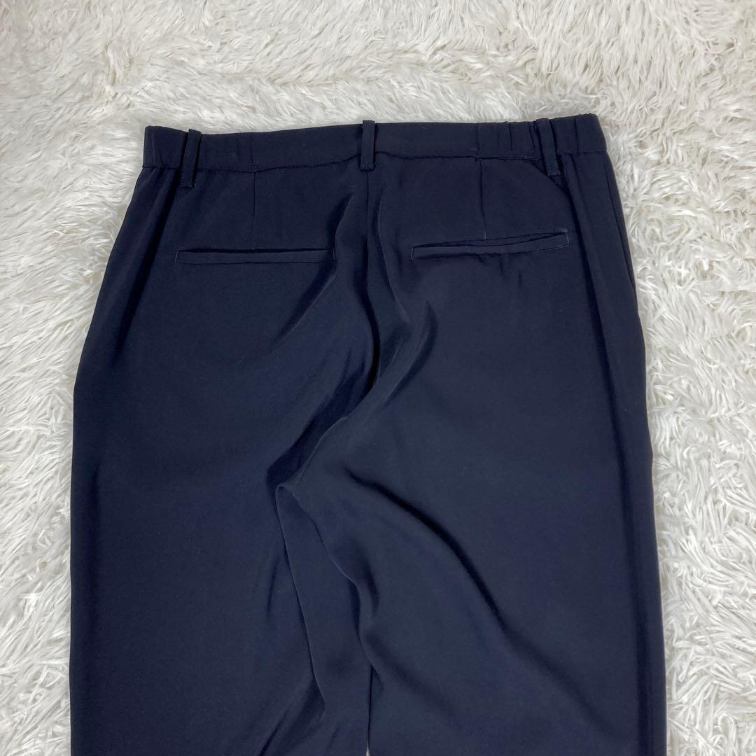 アデイインザライフ　セットアップスーツ　ノーカラー　ウォッシャブル　ネイビー　L