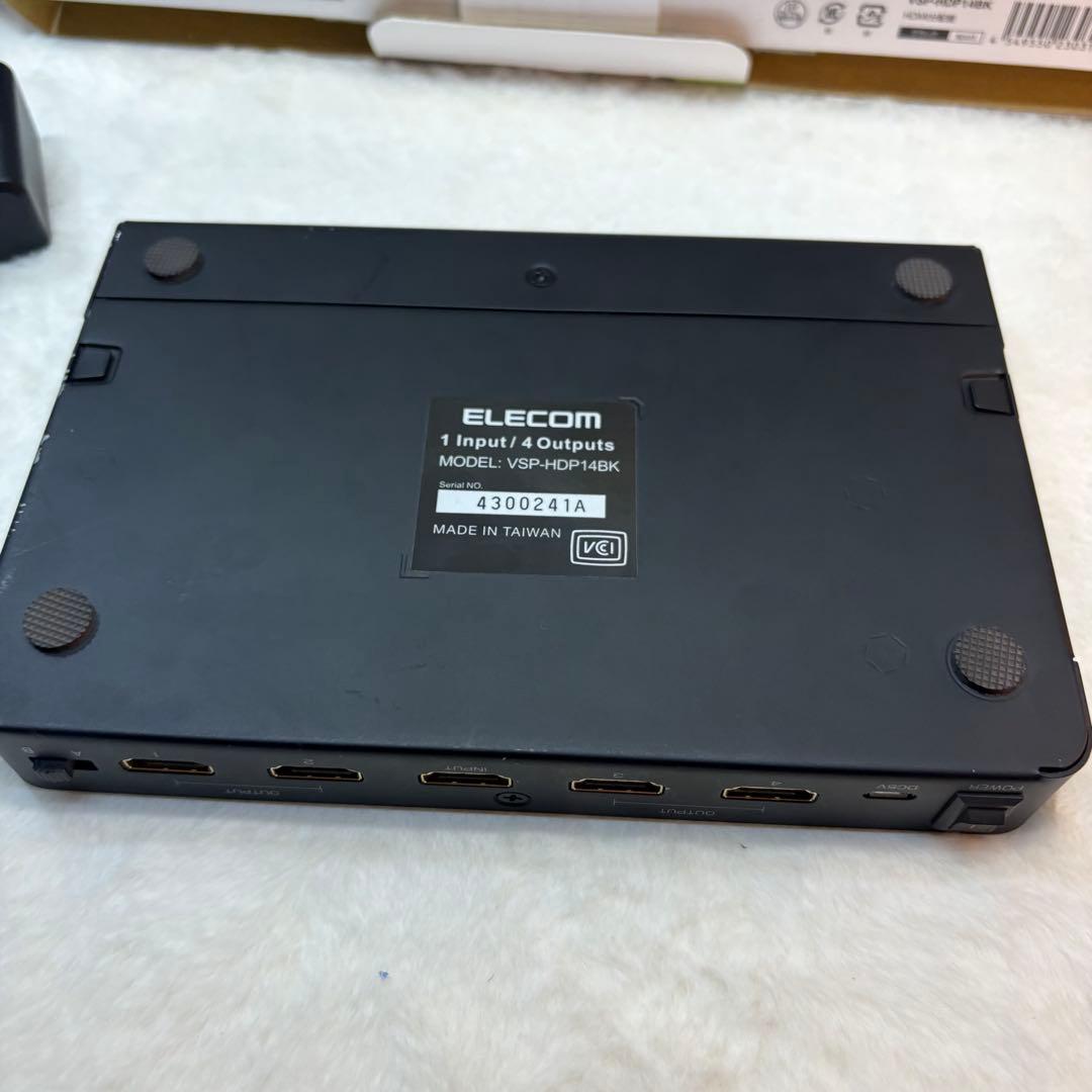 通電確認済みELECOM HDMI分配器 4K 60HZ VSP-HDP14BK