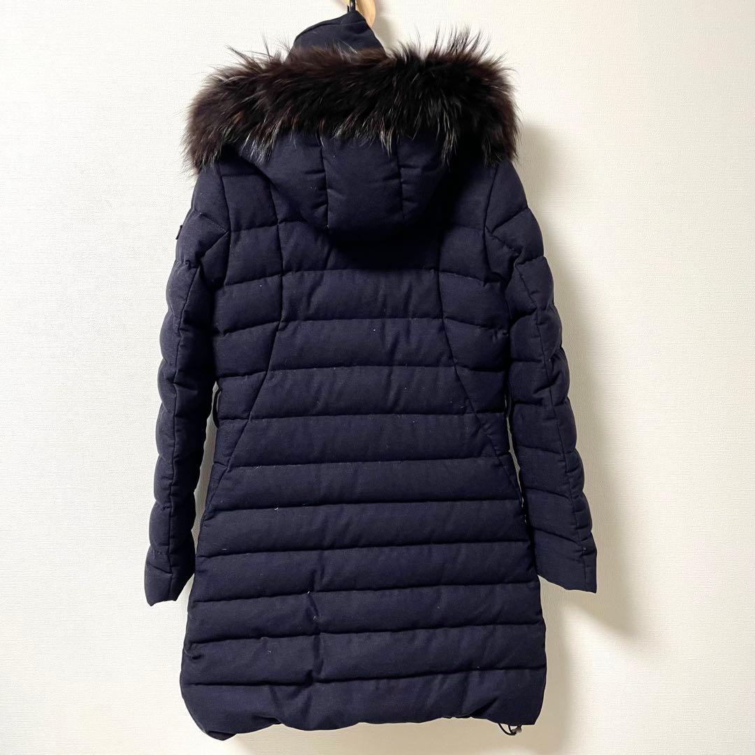 タトラス　ダウン　ロングコート　ラビアナ　ブラックネイビー系　02サイズ　ベルト