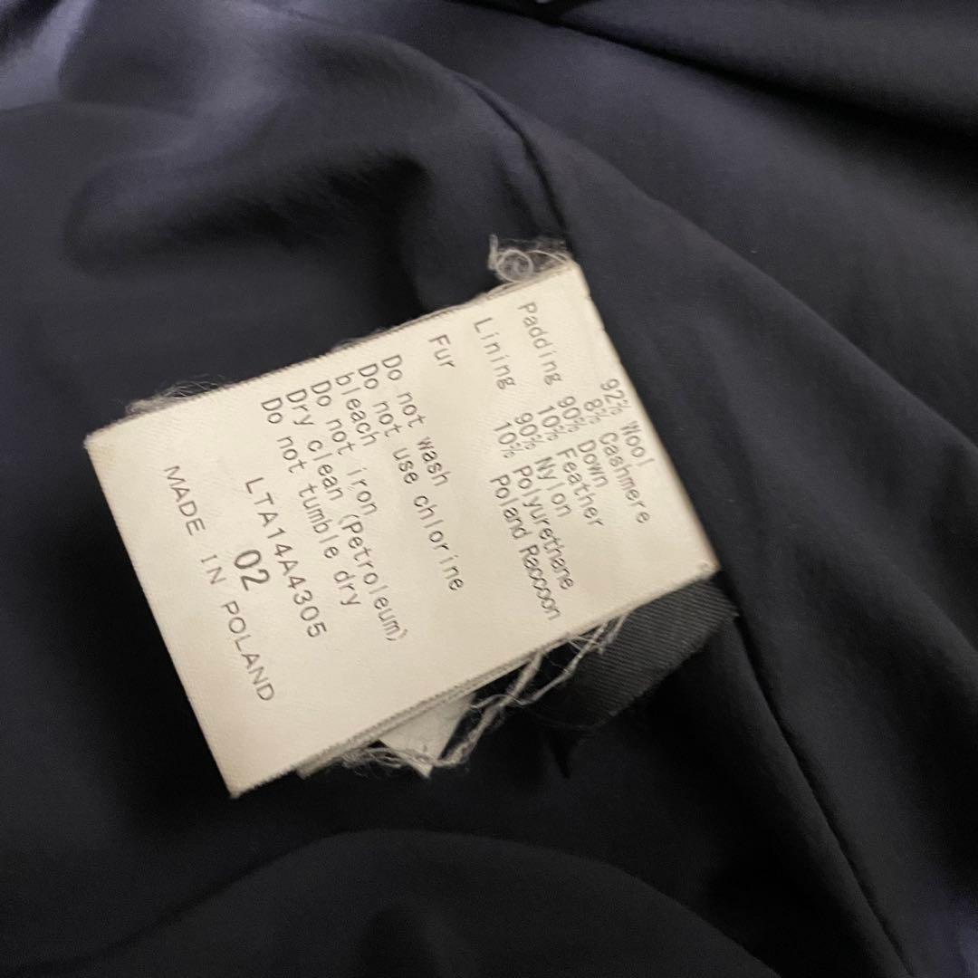 タトラス　ダウン　ロングコート　ラビアナ　ブラックネイビー系　02サイズ　ベルト