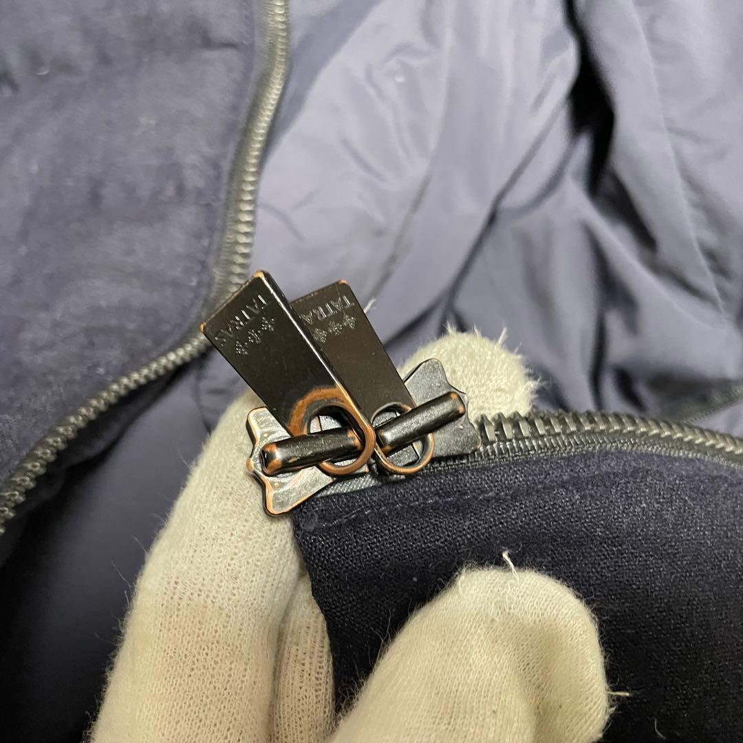 タトラス　ダウン　ロングコート　ラビアナ　ブラックネイビー系　02サイズ　ベルト