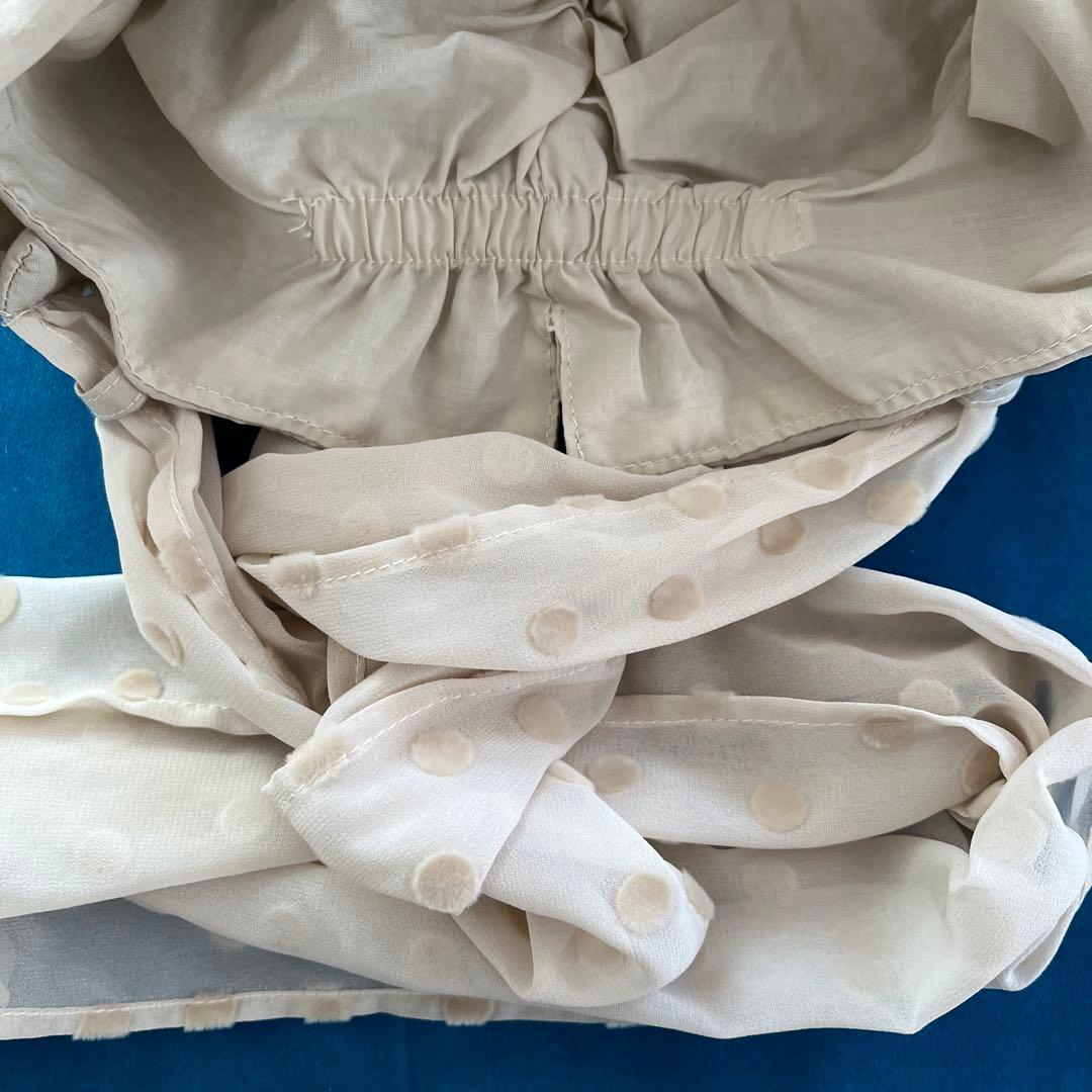 BAREN 前髪ウィッグ付き医療用帽子 ドットシフォンベージュ