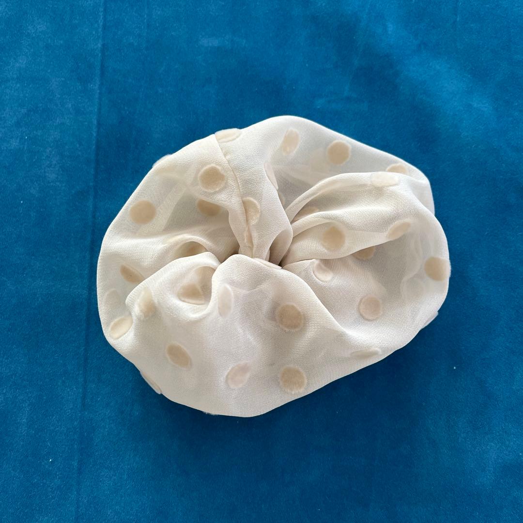 BAREN 前髪ウィッグ付き医療用帽子 ドットシフォンベージュ