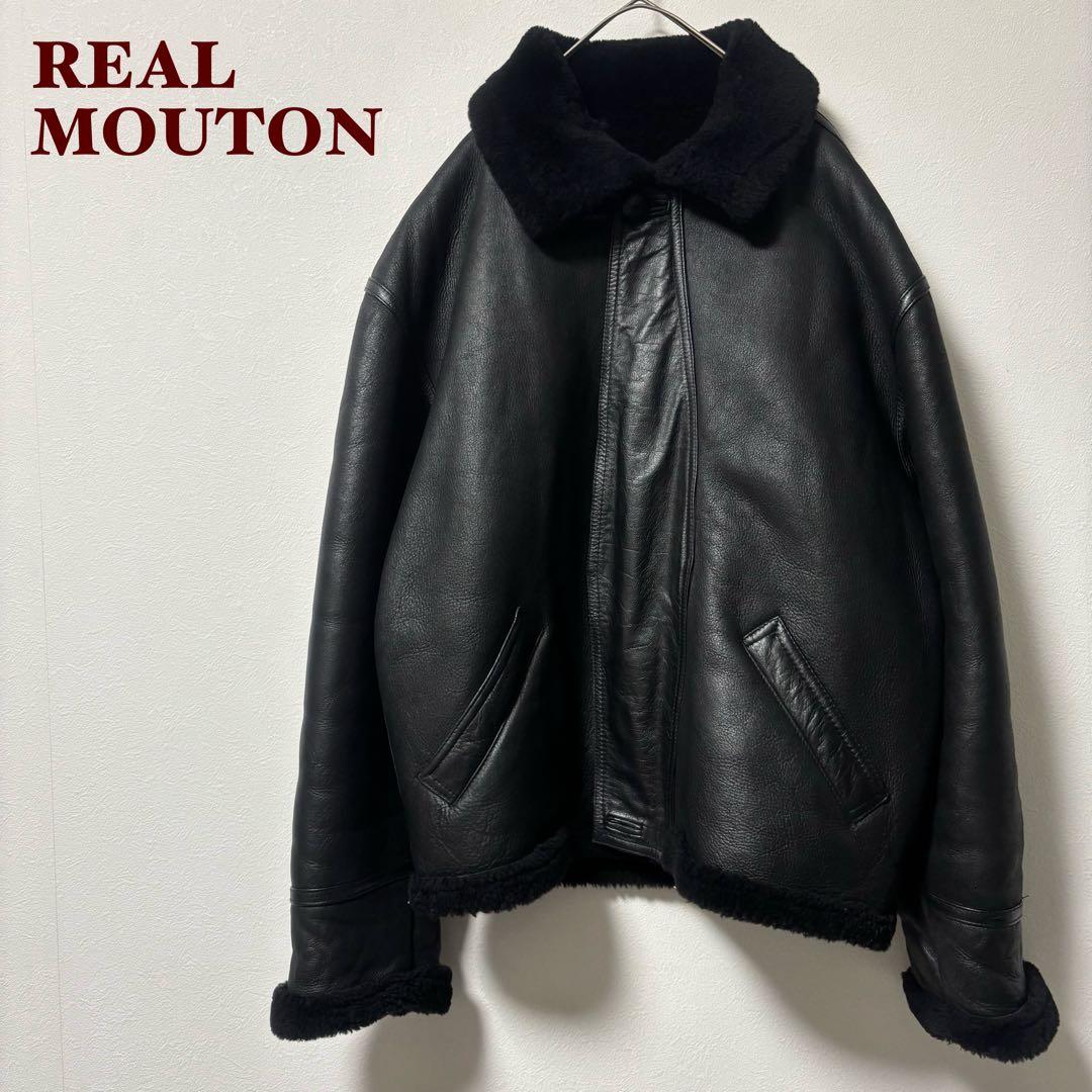 美品✨B-3 羊革　リアルムートンジャケット　シープスキン　レザー　ライダース