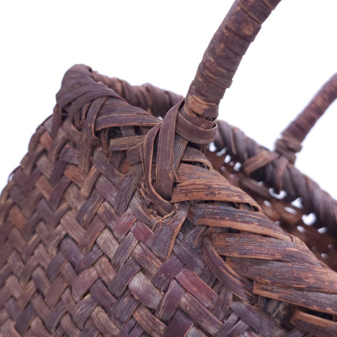 山葡萄 かごバッグ 籠 トートバッグ 編み込み ヴィンテージ　内袋無し