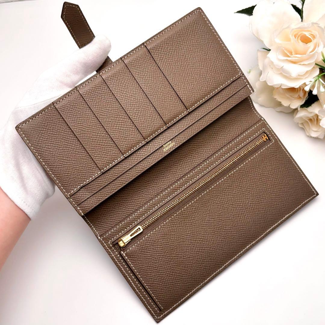 1点限り‼️HERMES エルメス べアン スフレ エトゥープ ブラウン 長財布