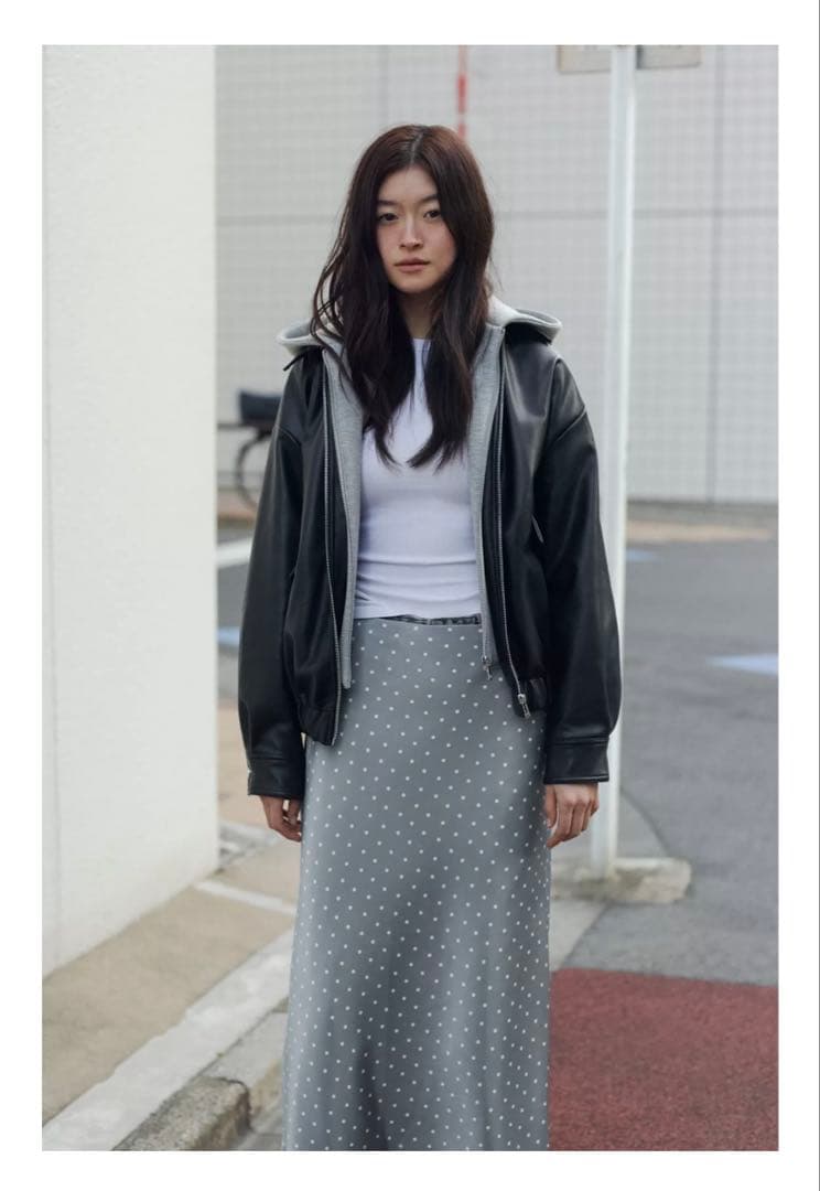 完売品⭐︎ZARA コントラストフェイクレザージャケット M ブラック