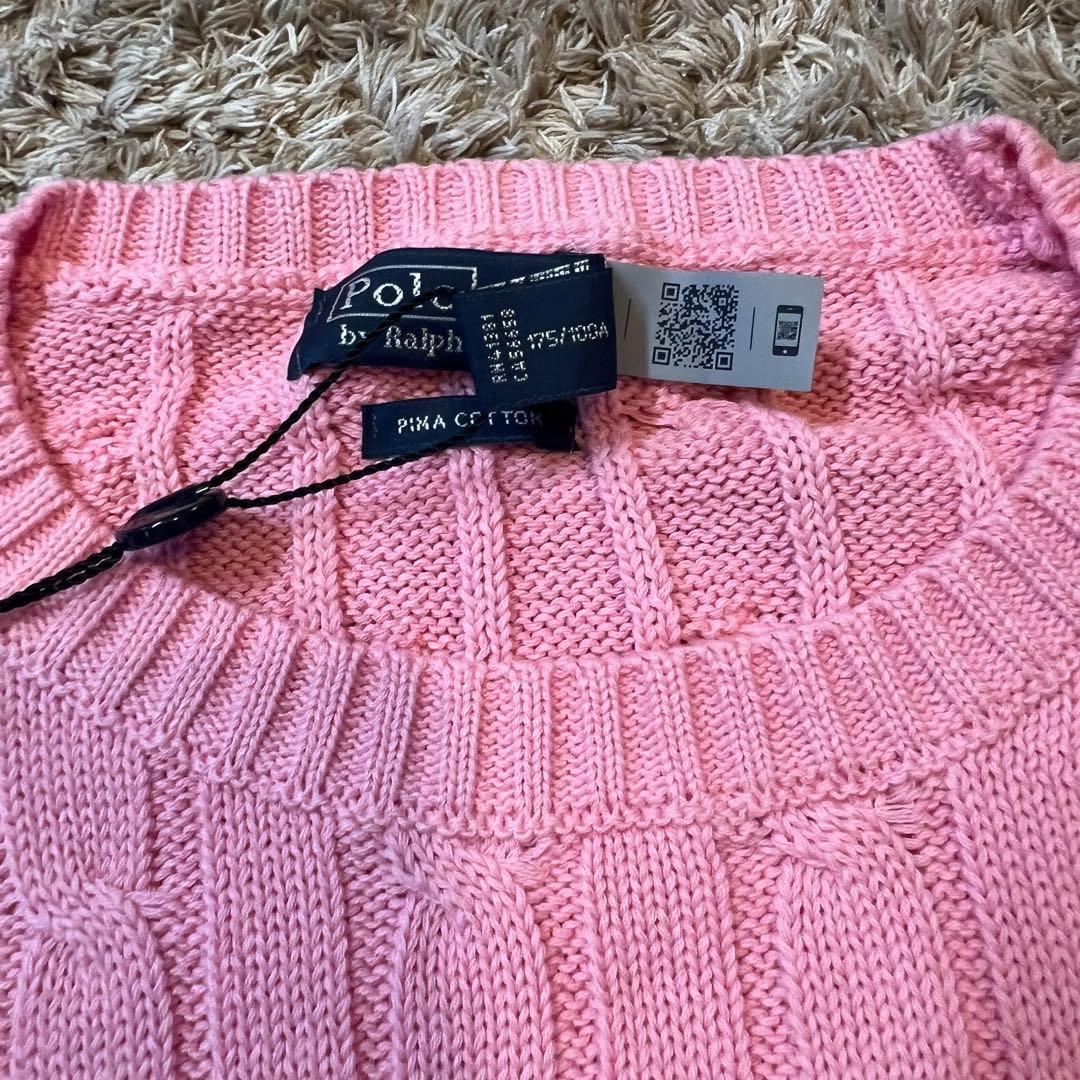 Polo by Ralph Lauren ピンク ケーブルニットセーター XL