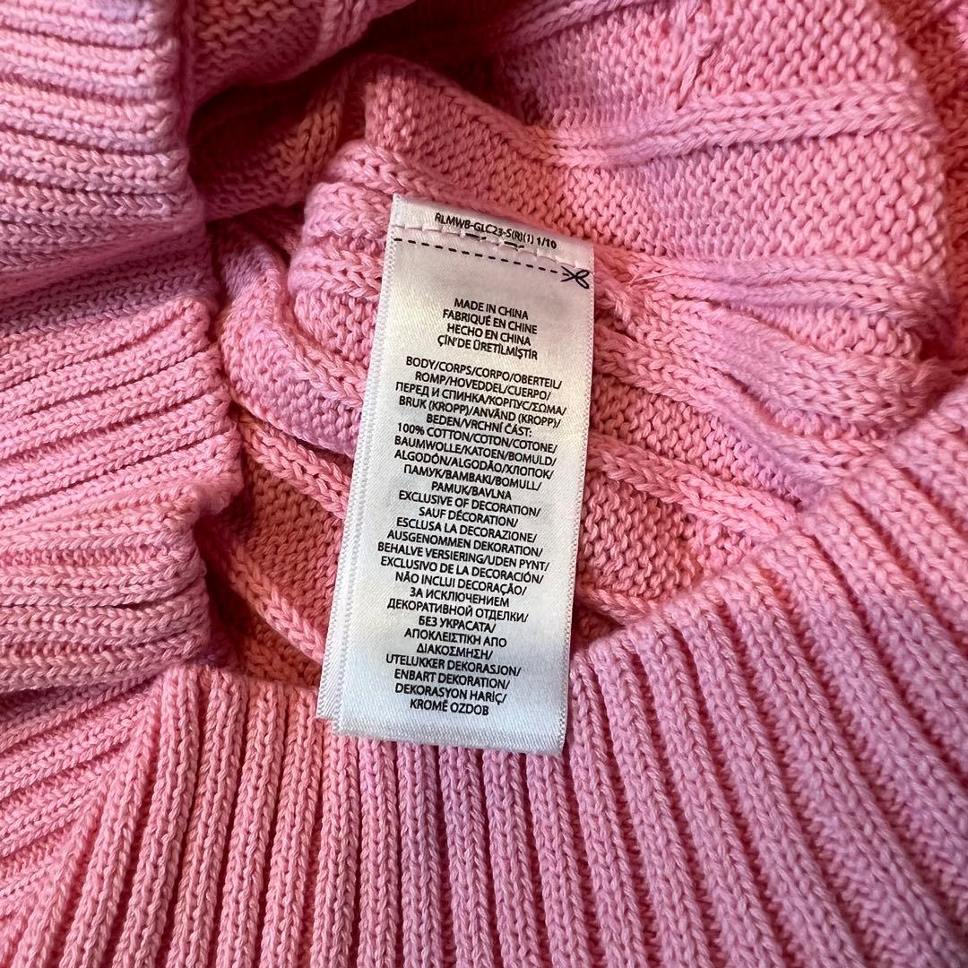 Polo by Ralph Lauren ピンク ケーブルニットセーター XL