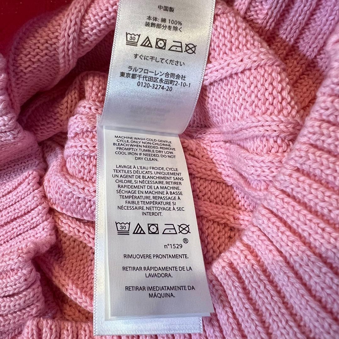 Polo by Ralph Lauren ピンク ケーブルニットセーター XL