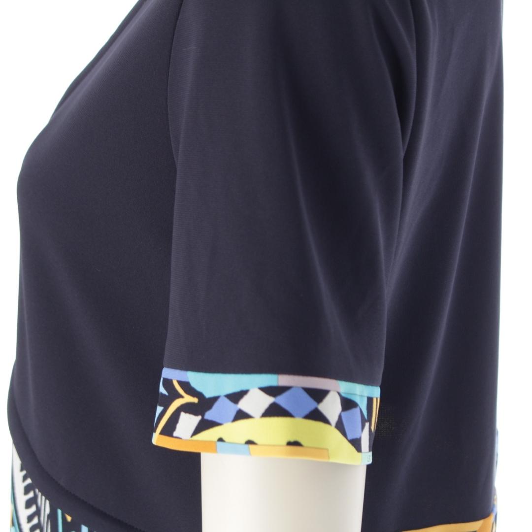 美品✨ レオナール ワンピース ポリエステル ネイビー S～Ｍ相当 1334