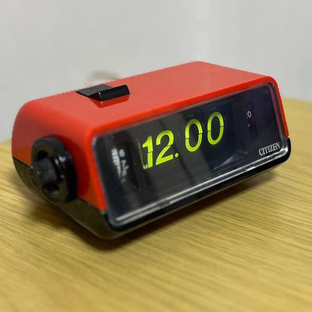 【整備済み動作正常】 CITIZEN パタパタ時計 ハイリーフ・カーチス 赤色