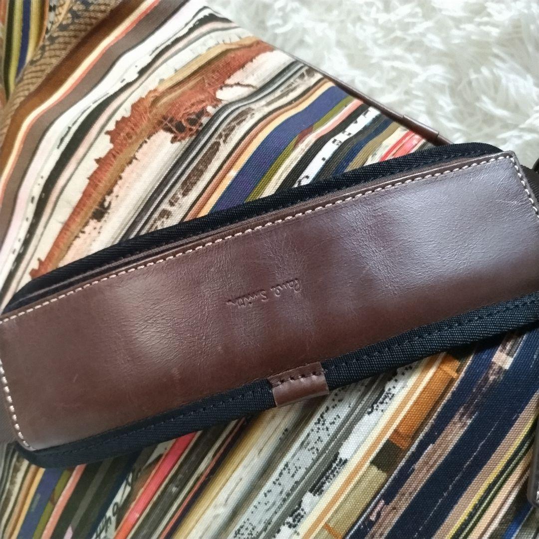 美品　ポールスミス　メッセンジャーバッグ　マルチストライプ　レザー　大容量