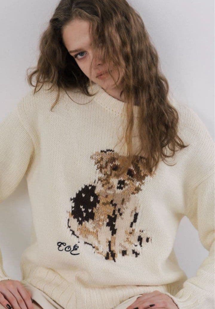 THETOE Schloss Dog Knit ivory Sサイズ