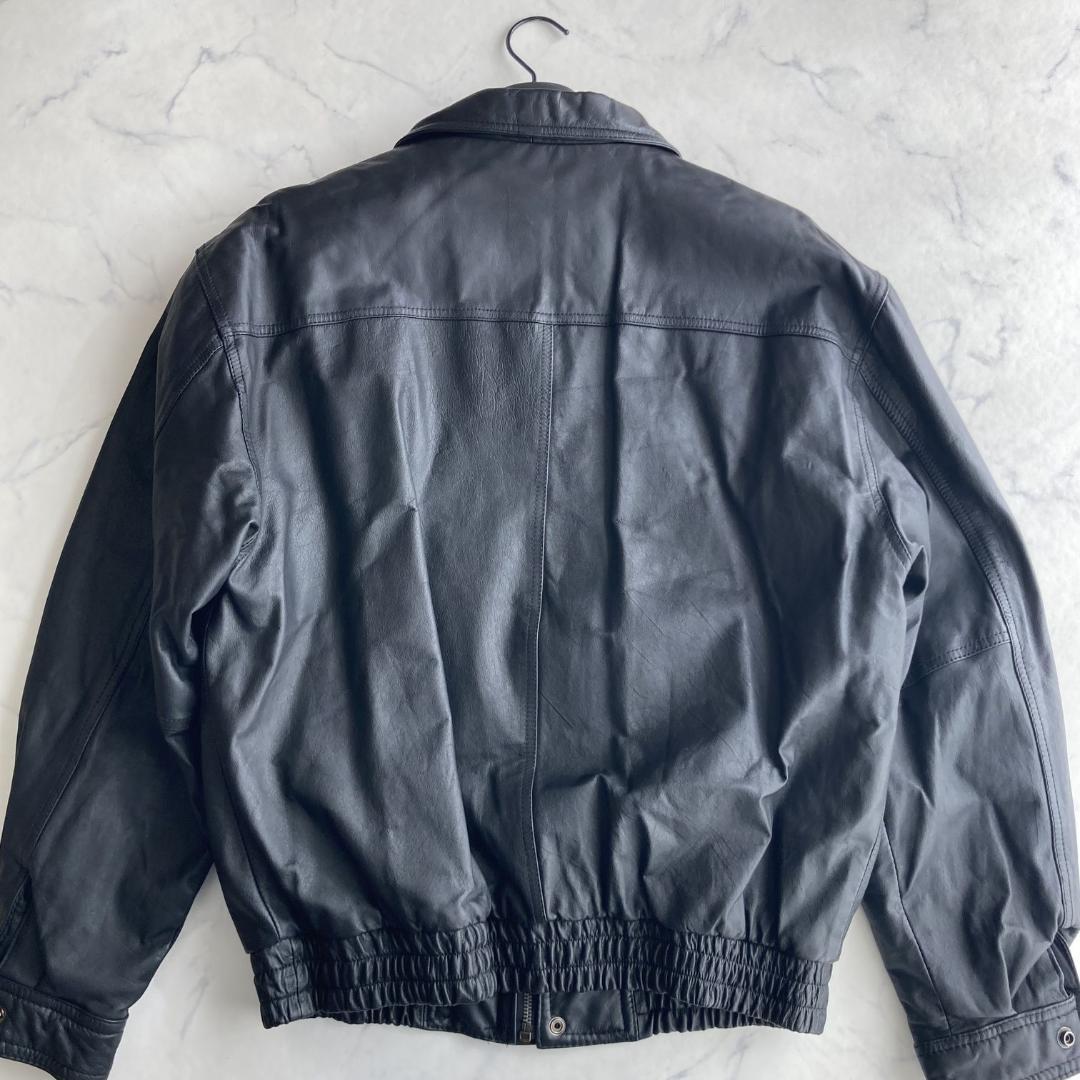 サイズＬ【タイプA-2】フライトレザージャケット 丈短レザーブルゾン ブラック