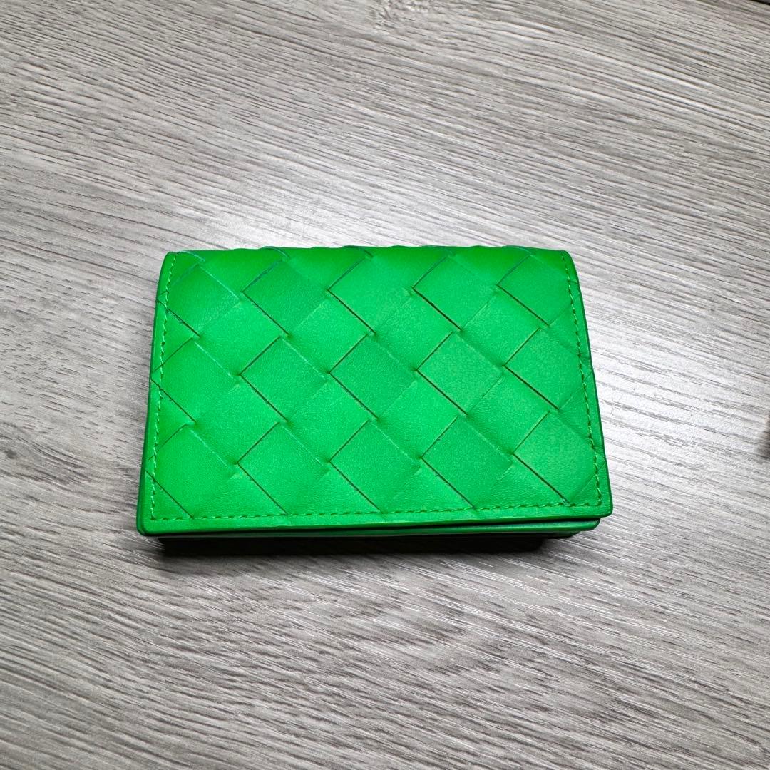 【極美品】BOTTEGA VENETA 名刺入れ カードケース パラキート 緑