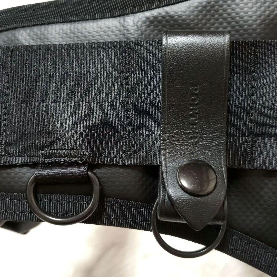 【超美品】PORTER　HEAT　ウエストバッグ　L　ブラック　マグライト付属