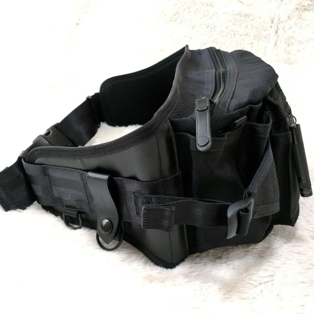 【超美品】PORTER　HEAT　ウエストバッグ　L　ブラック　マグライト付属