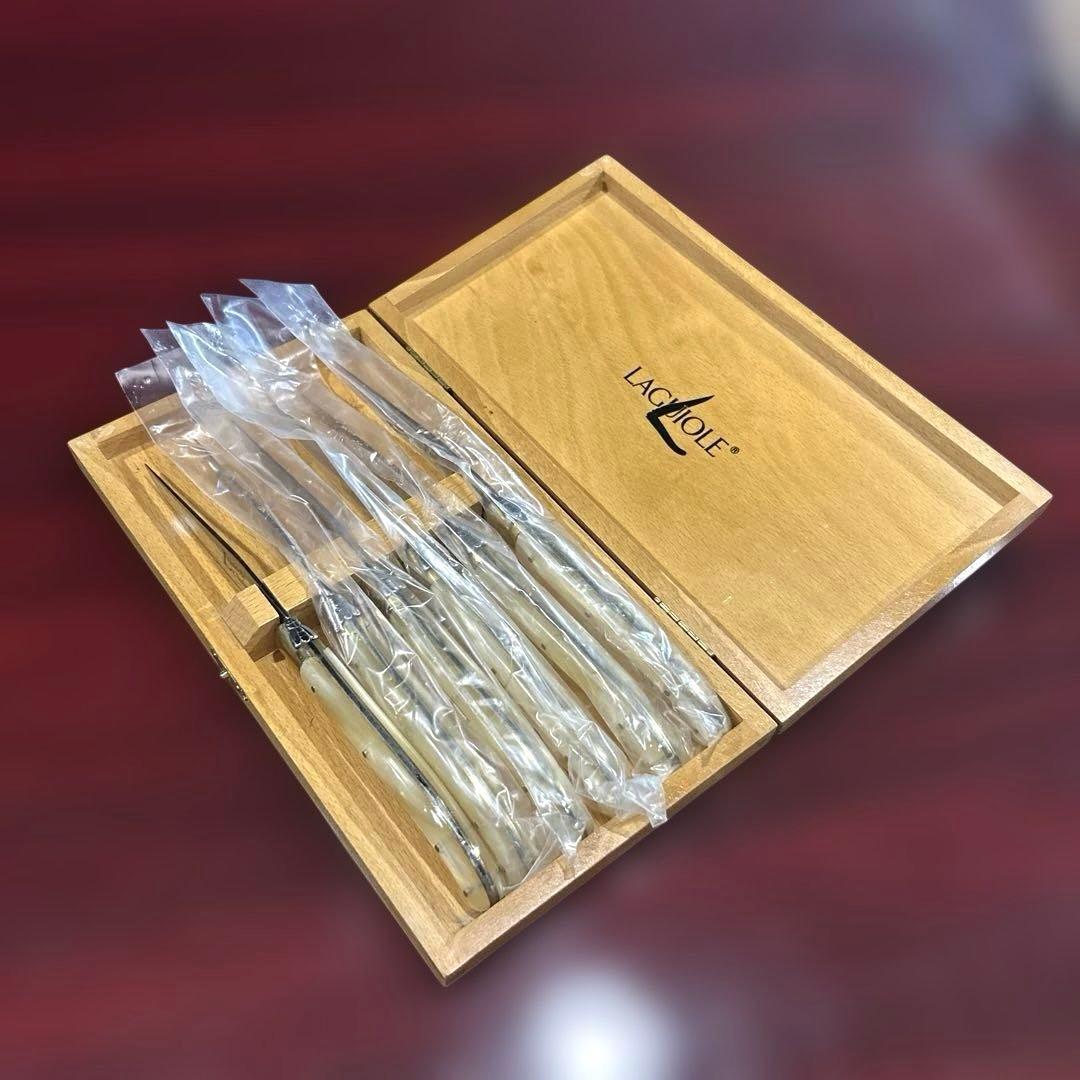 フランス ラギオール Laguiole ナイフセット 6本 木製ケース付き