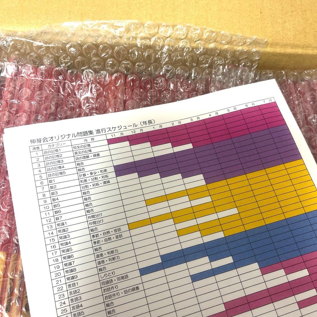 【新版】伸芽会オリジナル問題集63冊セット　進行表付き　赤本