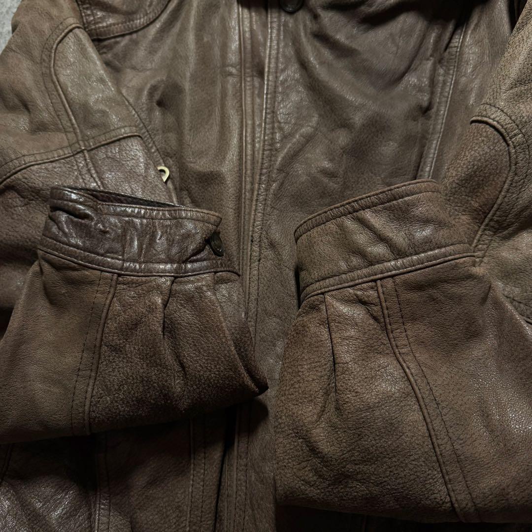 90s WILSON レザージャケット　セミダブルライダース　シンサレート　短丈