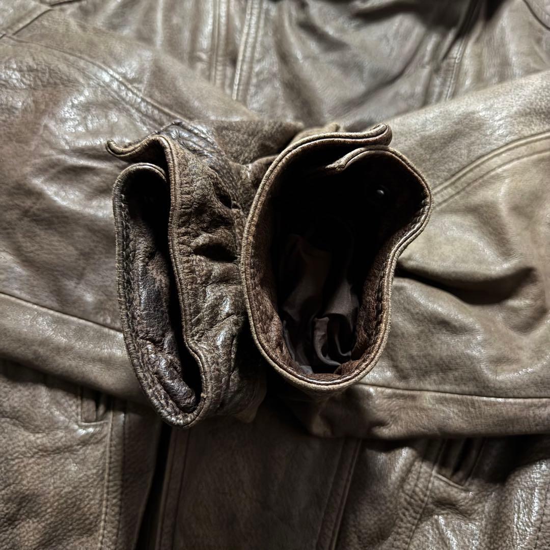 90s WILSON レザージャケット　セミダブルライダース　シンサレート　短丈