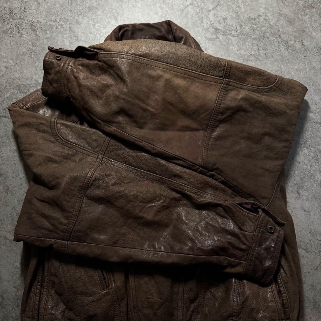 90s WILSON レザージャケット　セミダブルライダース　シンサレート　短丈