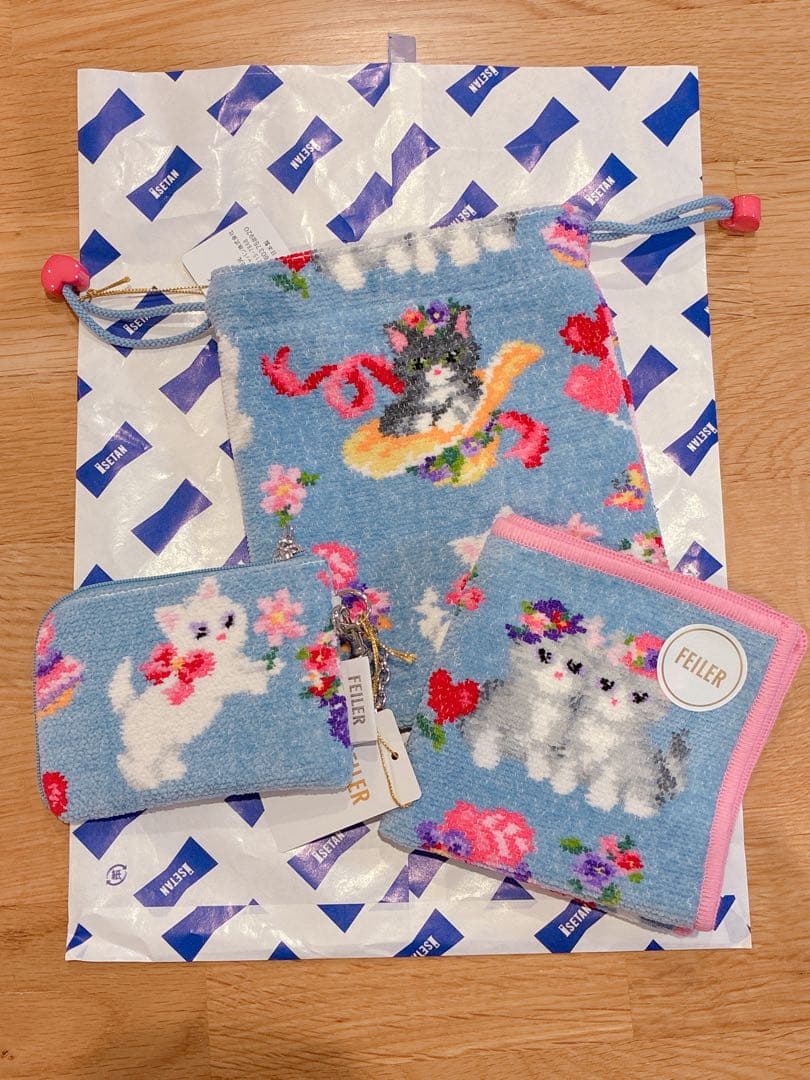 フェイラー　モンプティシャ　ハンカチ　ミニポーチ　巾着　３点セット