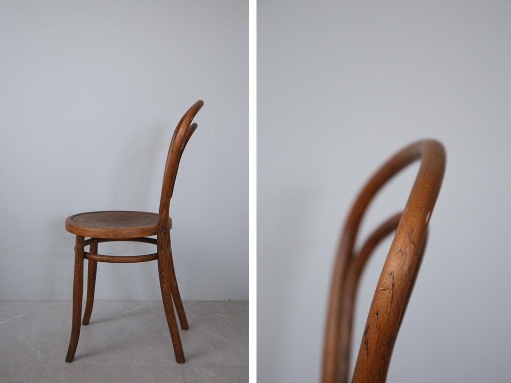 フランスアンティークMundus製ベントウッドチェア/木製椅子イス(92-65)