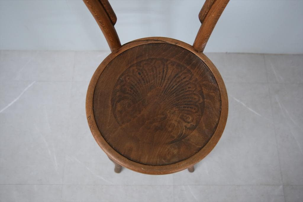 フランスアンティークMundus製ベントウッドチェア/木製椅子イス(92-65)